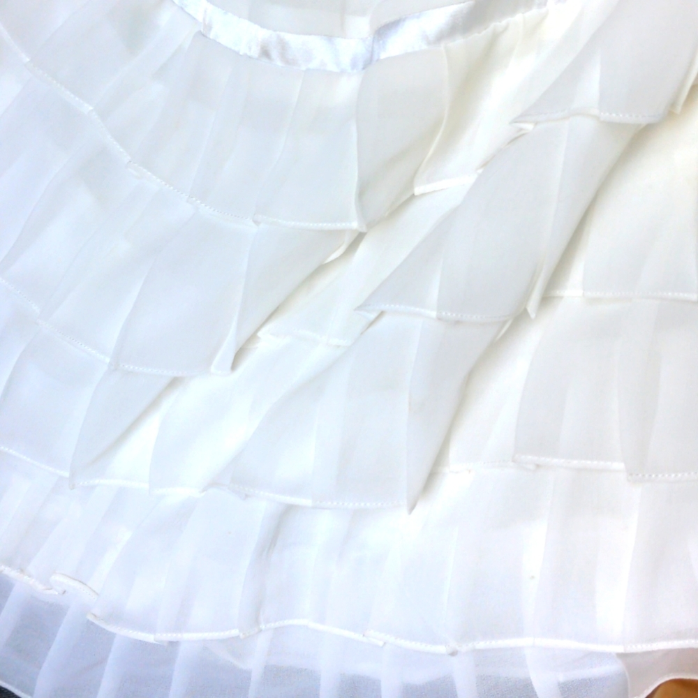 White Ruffled Cocktail Dress - Picture 8 of 10